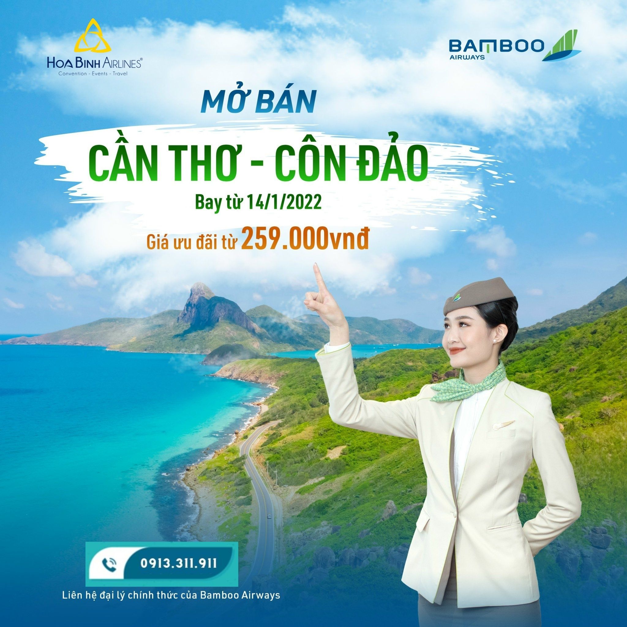 Bamboo Airways mở bán vé máy bay Cần Thơ - Côn Đảo từ 259k