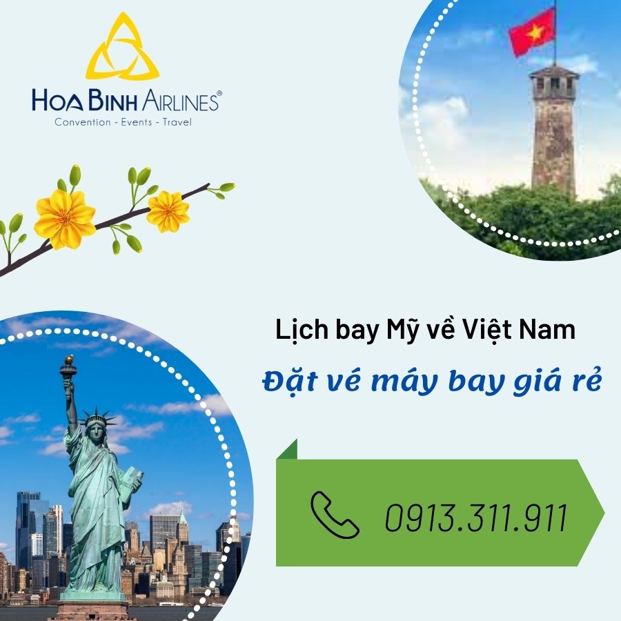 Dịch vụ HoaBinh Airlines hỗ trợ đặt vé máy bay từ Mỹ về Việt Nam giá rẻ