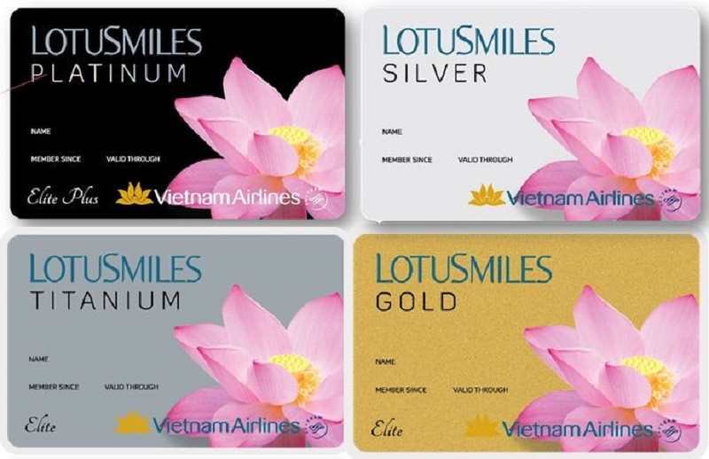 Hình ảnh các loại hạng thẻ được phát hành bởi Vietnam Airlines