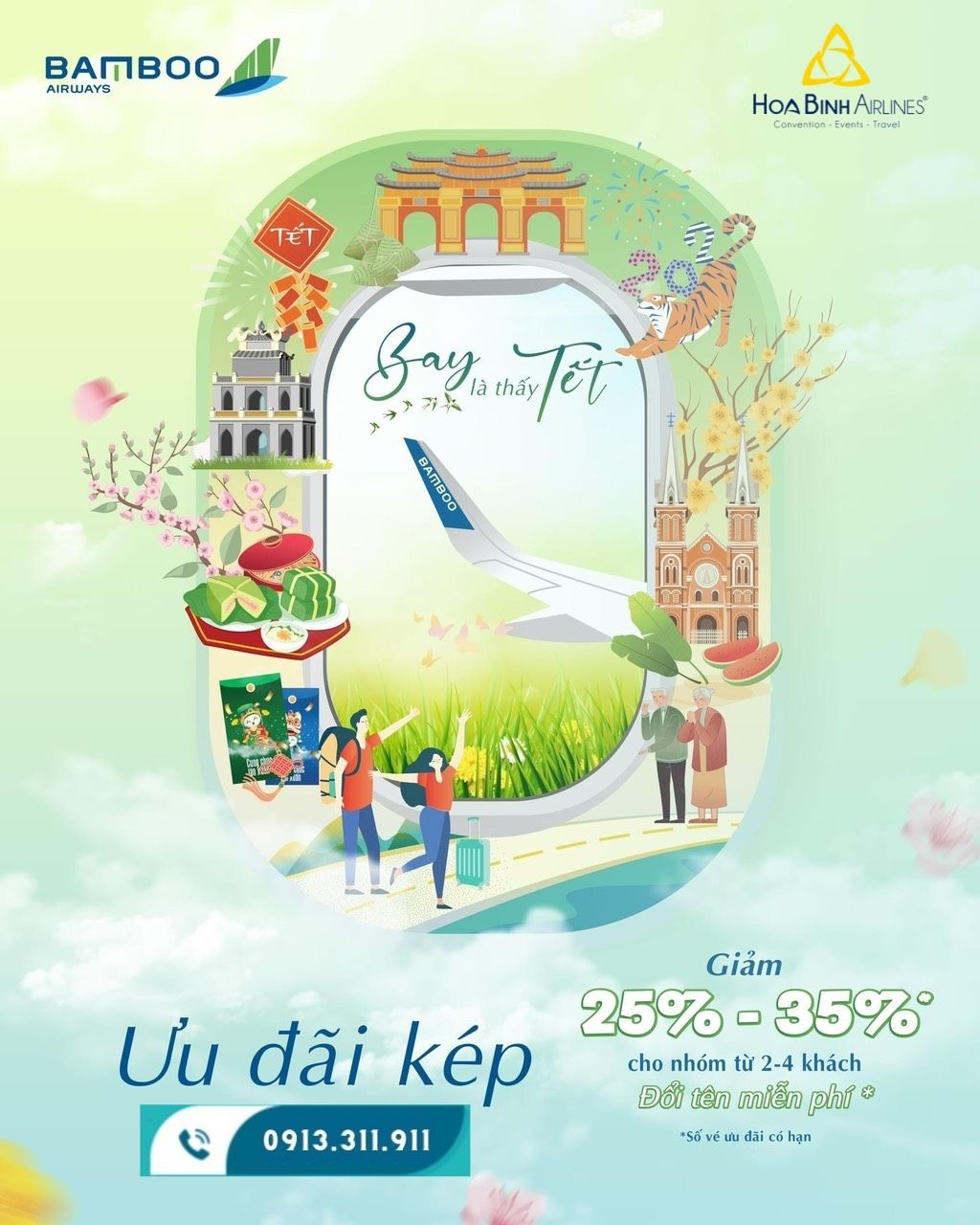 Chương trình ưu đãi kép vé máy bay Tết Bamboo Airways