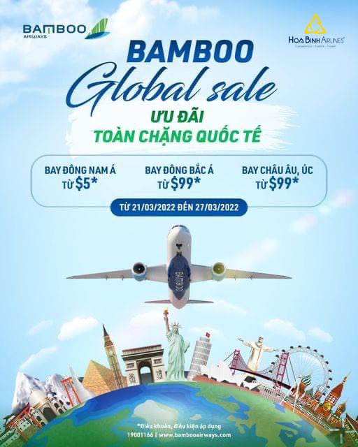 Bamboo Airways triển khai tuần lễ bay quôc tế với loạt vé siêu ưu đãi chỉ từ $5