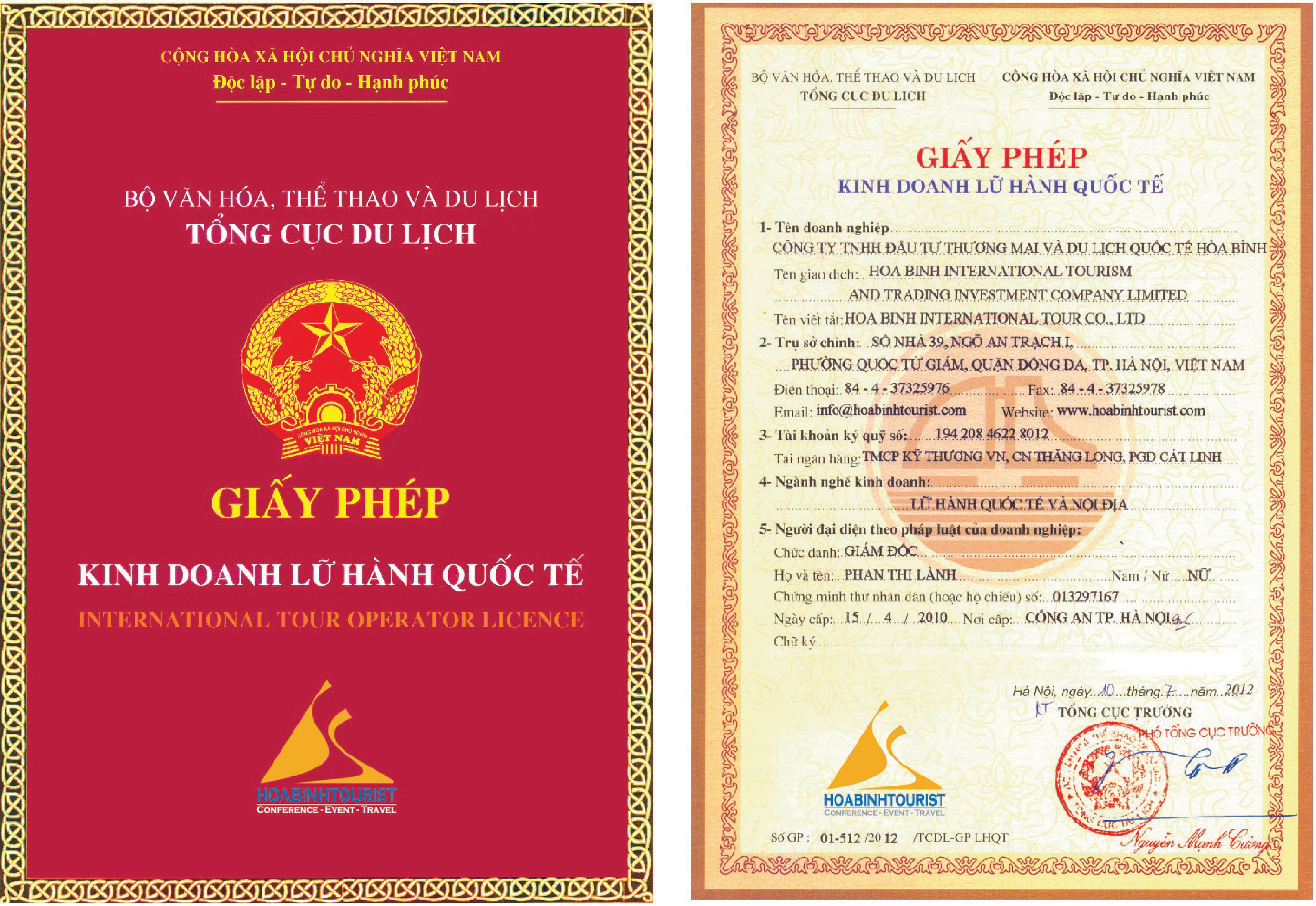 Giấy phép đăng ký kinh doanh lữ hành quốc tế