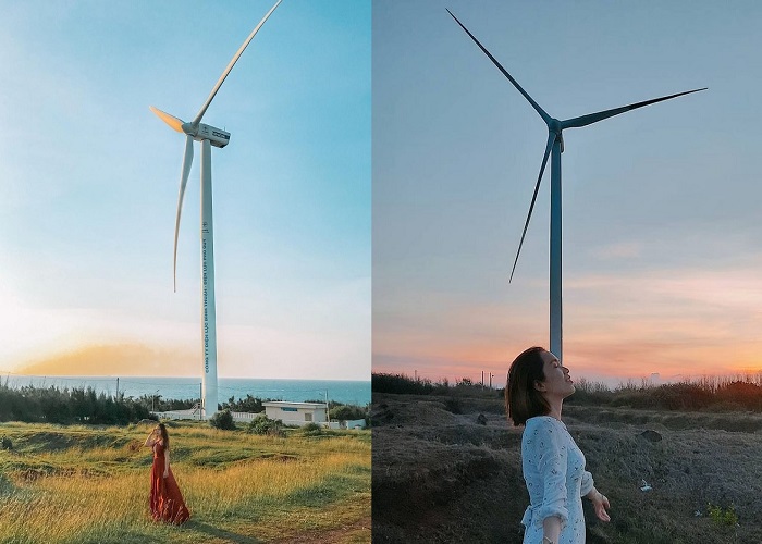 Không ít du khách mê mẩn trước khung cảnh đẹp tựa trời Tây tại cánh đồng quạt gió của Bình Thuận