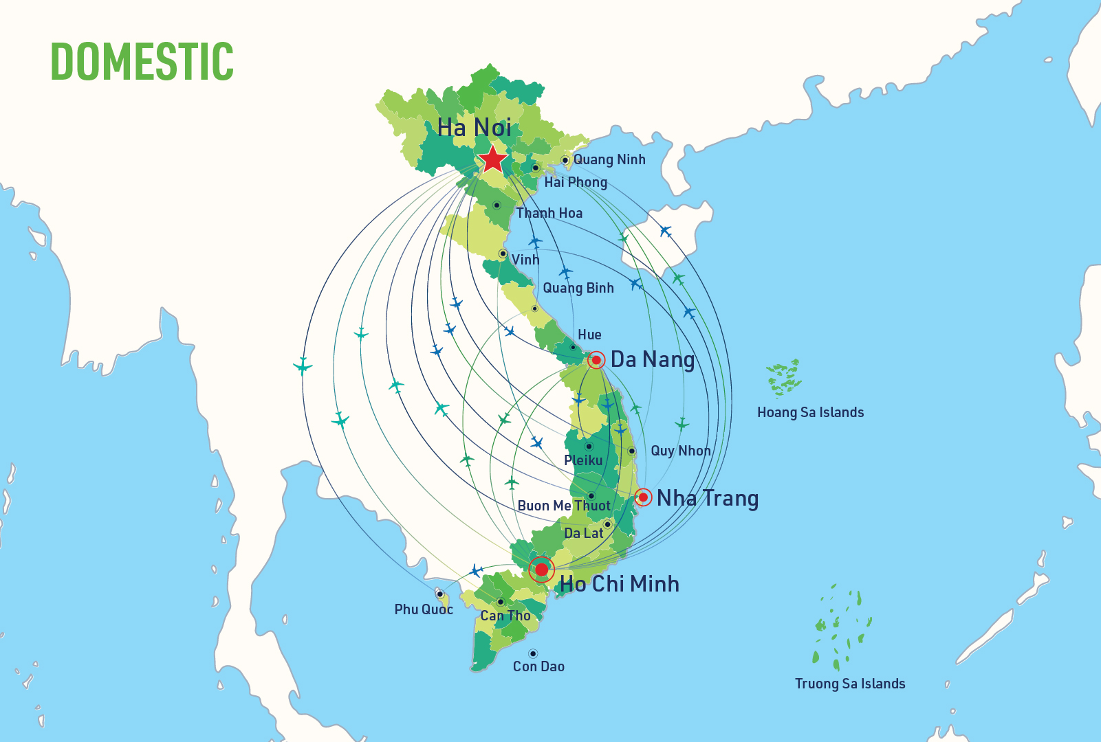 Mạng bay nội địa của Bamboo Airways