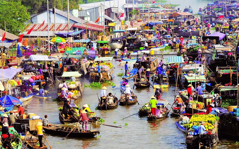 Chợ nổi Cái Răng nổi tiếng ở Cần Thơ