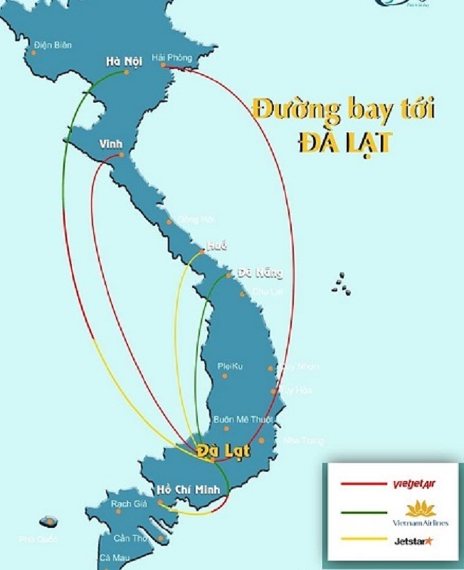 Các đường bay đến Đà Lạt