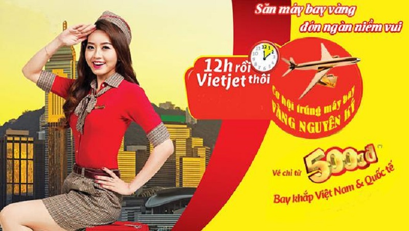 Chương trinh khuyến mãi "12h rồi, Vietjet thôi" của hãng hàng không Vietjet Air